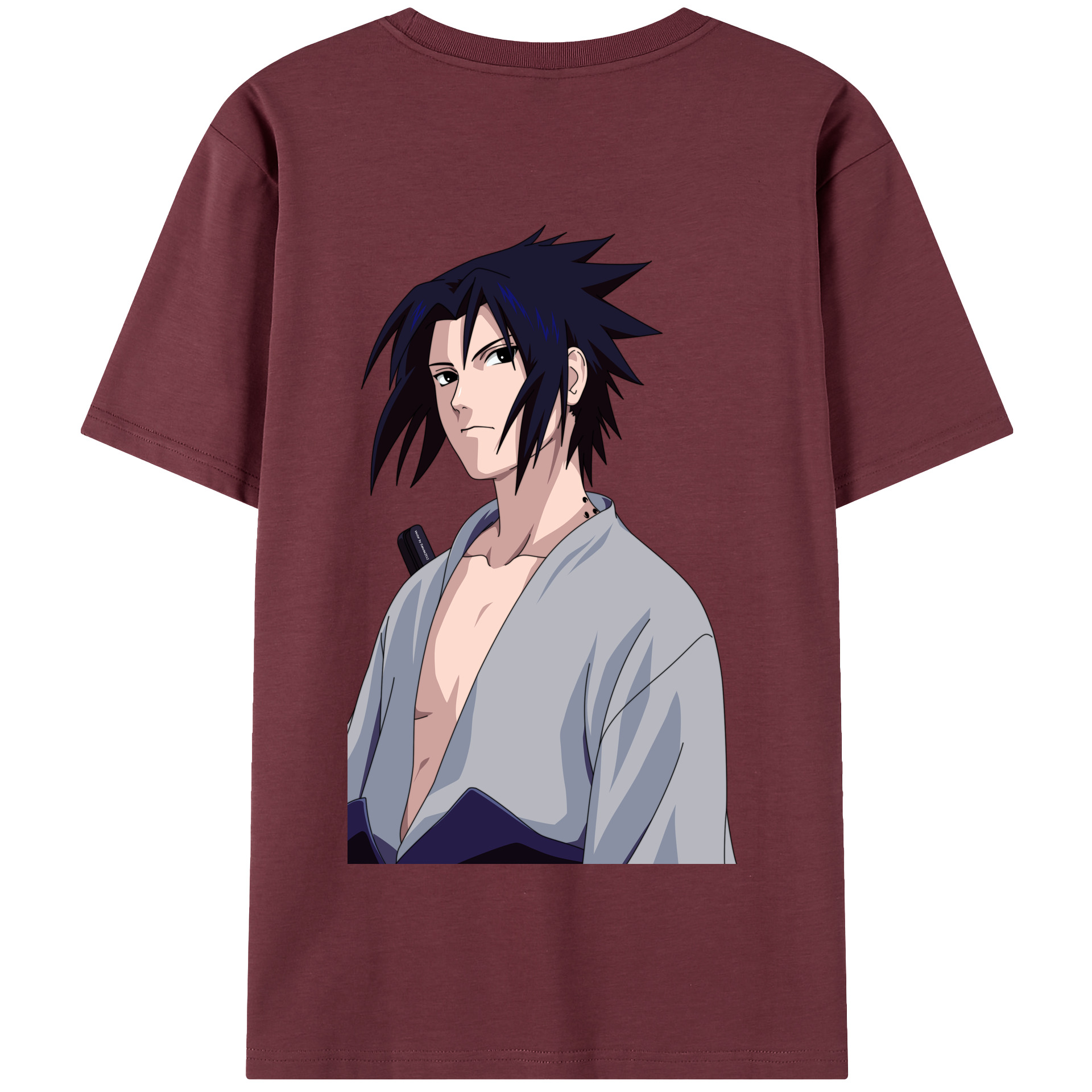 （画像用） NARUTO -ナルト- うちは サスケ Uchiha Sasuke 綿100％半袖Tシャツ（背面プリント）
